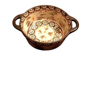 Temptations Old World Brown Rem Round Mini Bowl With Handles Holds‎ 10 Ounces
